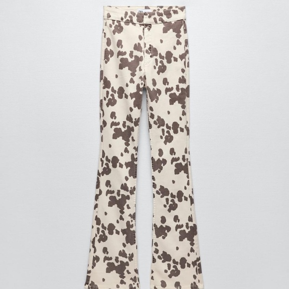 ZARA Cow Flared Skinny Jeans (US 6) 🐄 NWT - Picture 2 of 12
